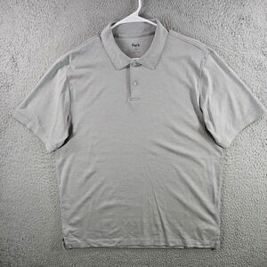 Perk Mens XL Gray Short Sleeve Pique Polo Shirt Cotton Blend Made in Peru